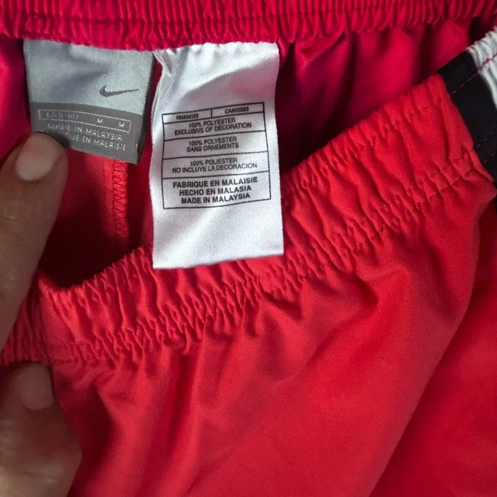 Nike Vintage Kids Youth M Red White Black Striped Athletic Training Track Pants‎